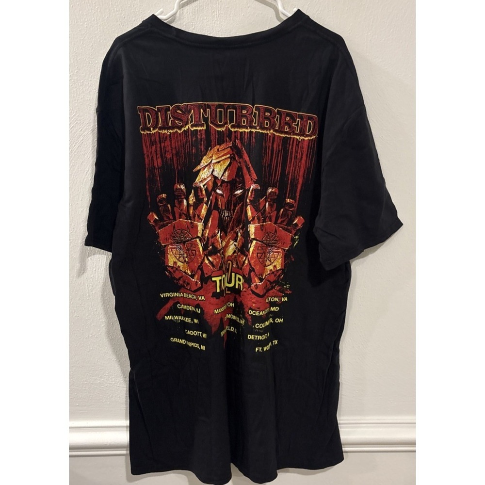 Disturbed 2022 Tour T-Shirt Black Mens 2XL Heavy Metal Band Graphic Tee
